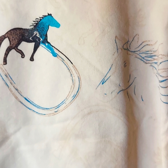 Wrangler Horse Patterned Light Beige Cotton Button Up Shirt - Picture 6 of 9